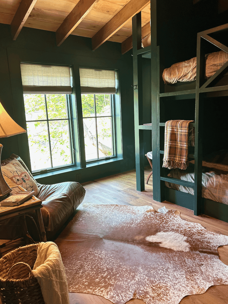 Spacious cabin interior living space gathering area at Ellijay GA North Georgia Mountains luxury rental